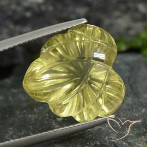 Quartz Jaune moyen naturelle Taille Fleur, 14.18 ct, Transparent