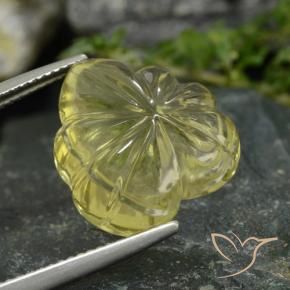 Quartz Jaune moyen naturelle Taille Fleur, 14.18 ct, Transparent