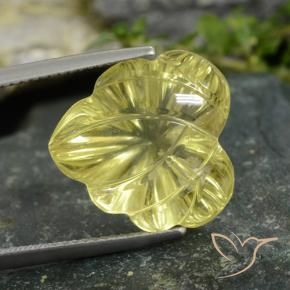 Quartz Jaune moyen naturelle Taille Fleur, 12.97 ct, Transparent