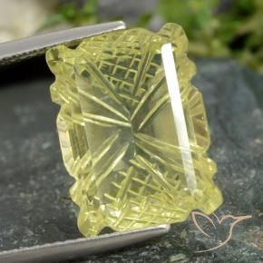 Quartz Jaune ananas léger naturelle Coussin, 10.05 ct, Transparent
