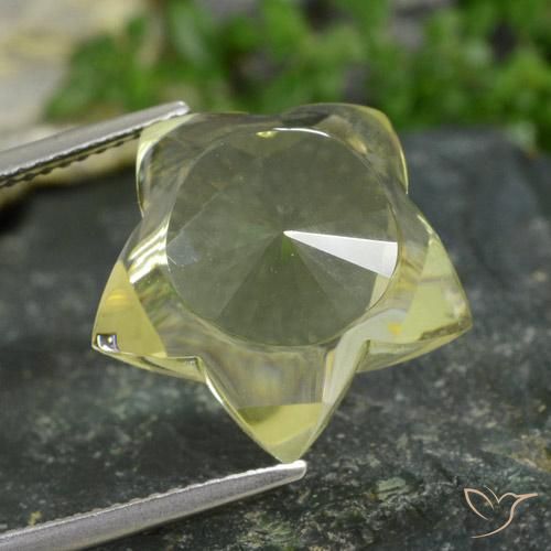 Quartz Jaune lagon naturelle Fantaisie, 13.81 ct, Transparent