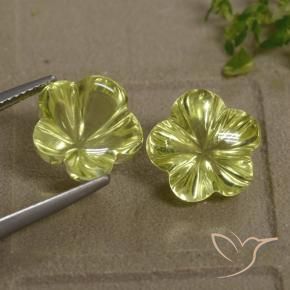 Shop natural 13.63ct Jaune verdâtre clair Quartz gems, Taille Fleur, from Brésil at GemSelect. In stock, global shipping!