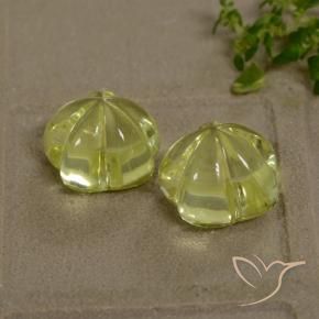 Shop natural 13.63ct Jaune verdâtre clair Quartz gems, Taille Fleur, from Brésil at GemSelect. In stock, global shipping!