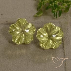 Shop natural 8.89ct Jaune clair Quartz gems, Taille Fleur, from Brésil at GemSelect. In stock, global shipping!