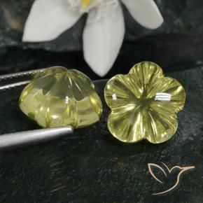 Shop natural 15.13ct Jaune verdâtre clair Quartz gems, Taille Fleur, from Brésil at GemSelect. In stock, global shipping!
