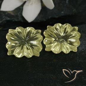 Shop natural 13.43ct Jaune moyen Quartz gems, Taille Fleur, from Brésil at GemSelect. In stock, global shipping!