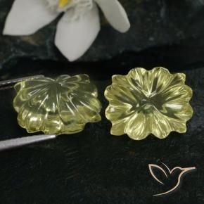Shop natural 13.43ct Jaune moyen Quartz gems, Taille Fleur, from Brésil at GemSelect. In stock, global shipping!