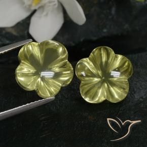 Shop natural 14.24ct Jaune verdâtre Quartz gems, Taille Fleur, from Brésil at GemSelect. In stock, global shipping!