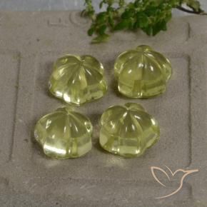 Shop natural 18.70ct Jaune verdâtre Quartz gems, Taille Fleur, from Brésil at GemSelect. In stock, global shipping!