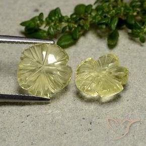 Shop natural 6.36ct Jaune crème pâle Quartz gems, Taille Fleur, from Brésil at GemSelect. In stock, global shipping!
