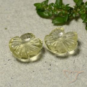 Shop natural 5.37ct Jaune crème pâle Quartz gems, Taille Fleur, from Brésil at GemSelect. In stock, global shipping!