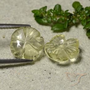 Shop natural 5.37ct Jaune crème pâle Quartz gems, Taille Fleur, from Brésil at GemSelect. In stock, global shipping!