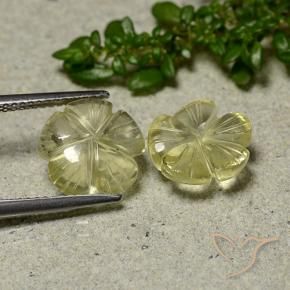 Shop natural 6.21ct Jaune crème pâle Quartz gems, Taille Fleur, from Brésil at GemSelect. In stock, global shipping!