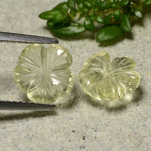 3.24ctw Naturel Jaune moyen Quartz, Taille Fleur, Transparent