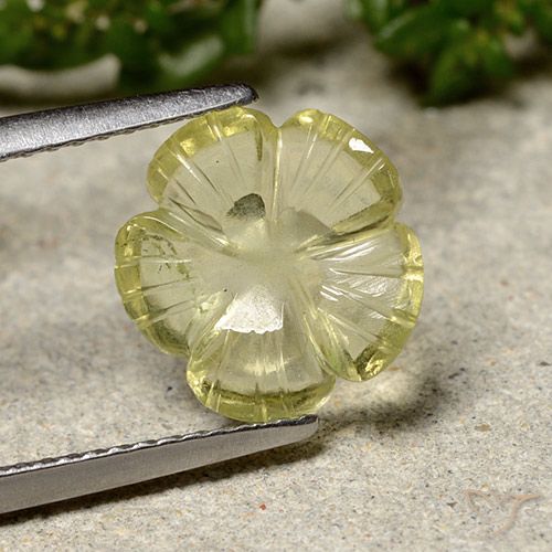 2.25ct Naturel Jaune moyen Quartz, Taille Fleur, Transparent