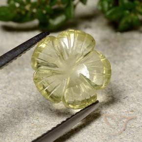 Quartz Jaune moyen naturelle Taille Fleur, 2.25 ct, Transparent