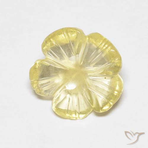 2.49ct Naturel Jaune crème pâle Quartz, Taille Fleur, Transparent