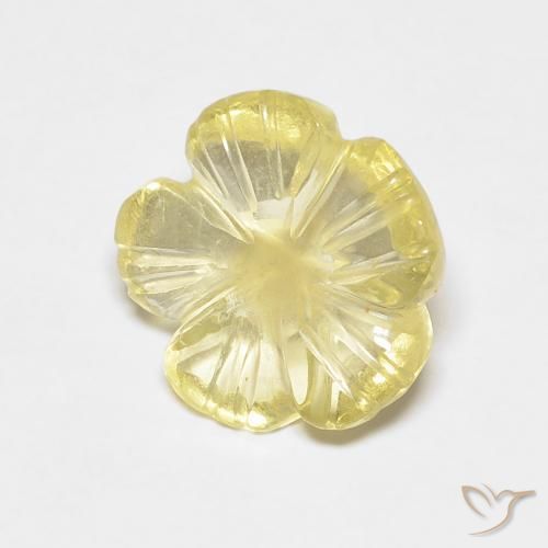 Quartz Jaune crème pâle naturelle Taille Fleur, 2.49 ct, Transparent