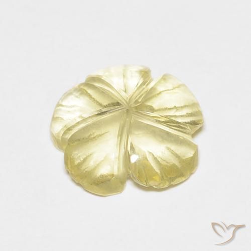Quartz Jaune crème pâle naturelle Taille Fleur, 2.49 ct, Transparent