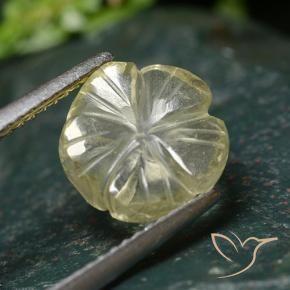 Quartz Jaune crème pâle naturelle Taille Fleur, 2.64 ct, Transparent