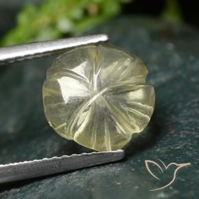 Quartz Jaune crème pâle naturelle Taille Fleur, 2.64 ct, Transparent