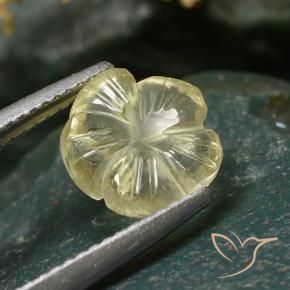Quartz Jaune crème pâle naturelle Taille Fleur, 2.43 ct, Transparent