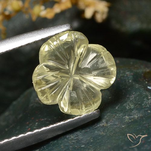 2.02ct Naturel Jaune moyen Quartz, Taille Fleur, Transparent