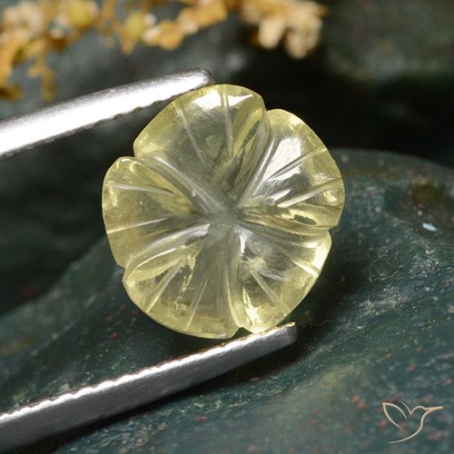 3.54ct Naturel Jaune moyen Quartz, Taille Fleur, Transparent