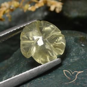 Quartz Jaune moyen naturelle Taille Fleur, 3.54 ct, Transparent