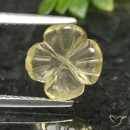 1.66ct Naturel Jaune moyen Quartz, Taille Fleur, Transparent