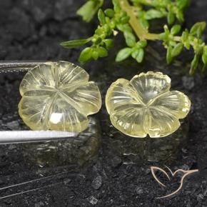 Shop natural 6.83ct Jaune crème pâle Quartz gems, Taille Fleur, from Brésil at GemSelect. In stock, global shipping!