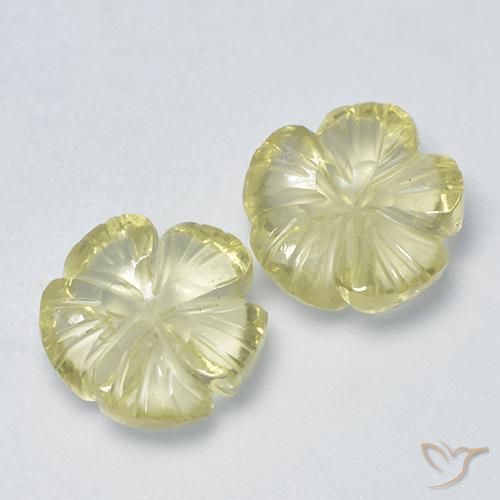 Shop natural 4.36ct Jaune pâle Quartz gems, Taille Fleur, from Brésil at GemSelect. In stock, global shipping!