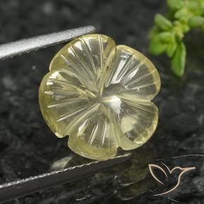 Quartz Jaune moyen naturelle Taille Fleur, 4.12 ct, Transparent