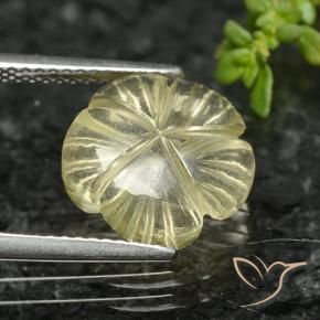 Quartz Jaune moyen naturelle Taille Fleur, 4.12 ct, Transparent
