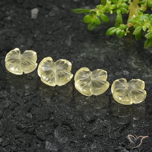 4.78ctw Naturel Jaune moyen Quartz, Taille Fleur, Transparent