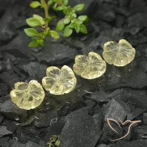 Shop natural 10.51ct Jaune crème pâle Quartz gems, Taille Fleur, from Brésil at GemSelect. In stock, global shipping!