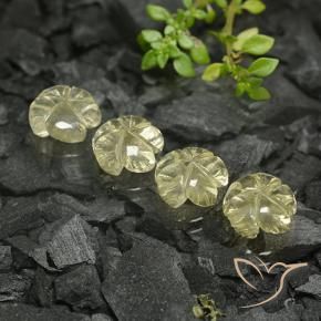 Shop natural 10.51ct Jaune crème pâle Quartz gems, Taille Fleur, from Brésil at GemSelect. In stock, global shipping!