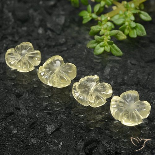 5.24ctw Naturel Jaune moyen-léger Quartz, Taille Fleur, Transparent