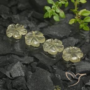 Shop natural 4.96ct Jaune crème pâle Quartz gems, Taille Fleur, from Brésil at GemSelect. In stock, global shipping!