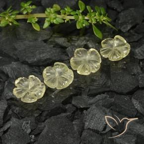Shop natural 5.43ct Jaune crème pâle Quartz gems, Taille Fleur, from Brésil at GemSelect. In stock, global shipping!