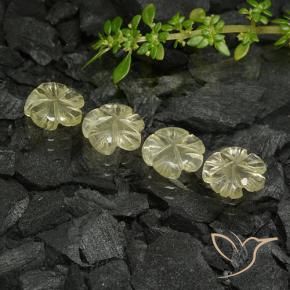 Shop natural 5.43ct Jaune crème pâle Quartz gems, Taille Fleur, from Brésil at GemSelect. In stock, global shipping!