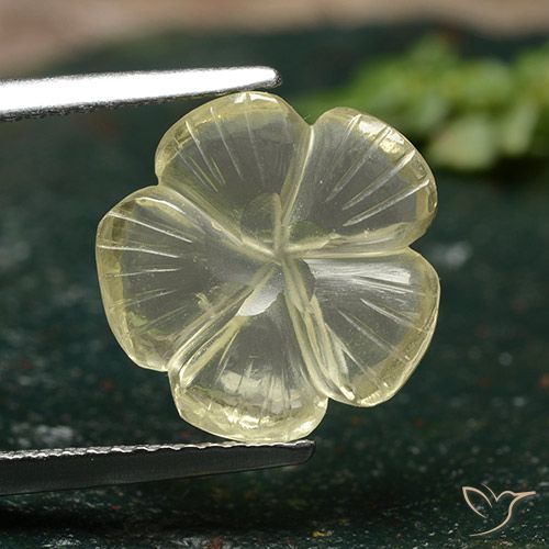 3.59ct Naturel Jaune moyen Quartz, Taille Fleur, Transparent