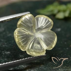 Quartz Jaune moyen naturelle Taille Fleur, 3.59 ct, Transparent