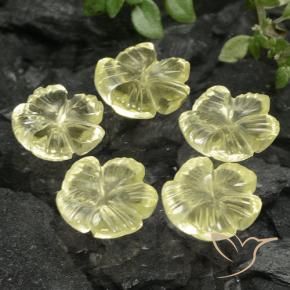 Shop natural 6.01ct Jaune clair Quartz gems, Taille Fleur, from Brésil at GemSelect. In stock, global shipping!