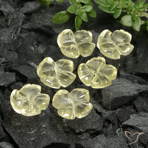 7.83ctw Naturel Jaune moyen Quartz, Taille Fleur, Transparent