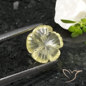 Quartz Jaune pâle naturelle Taille Fleur, 2.51 ct, Transparent