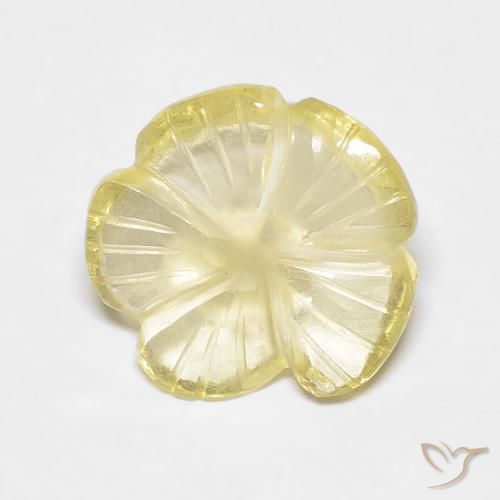 3.07ct Naturel Jaune crème pâle Quartz, Taille Fleur, Transparent