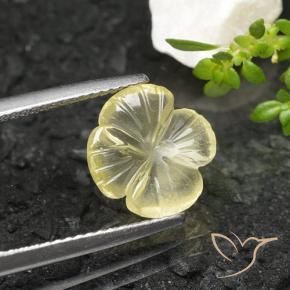 Quartz Jaune verdâtre naturelle Taille Fleur, 2.56 ct, Transparent