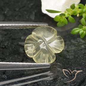 Quartz Jaune verdâtre naturelle Taille Fleur, 2.56 ct, Transparent