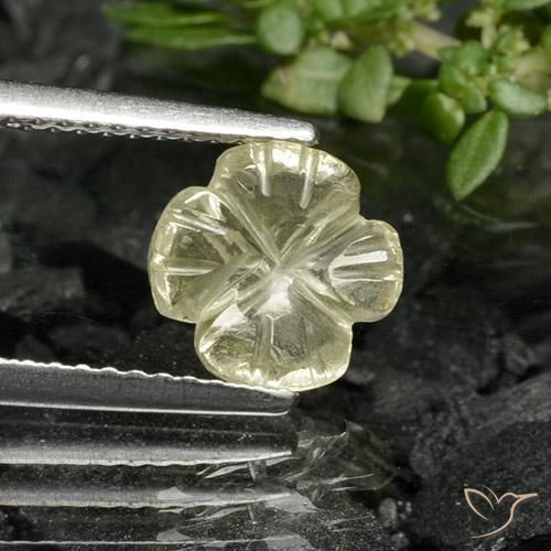 1.22ct Naturel Jaune pâle Quartz, Taille Fleur, Transparent